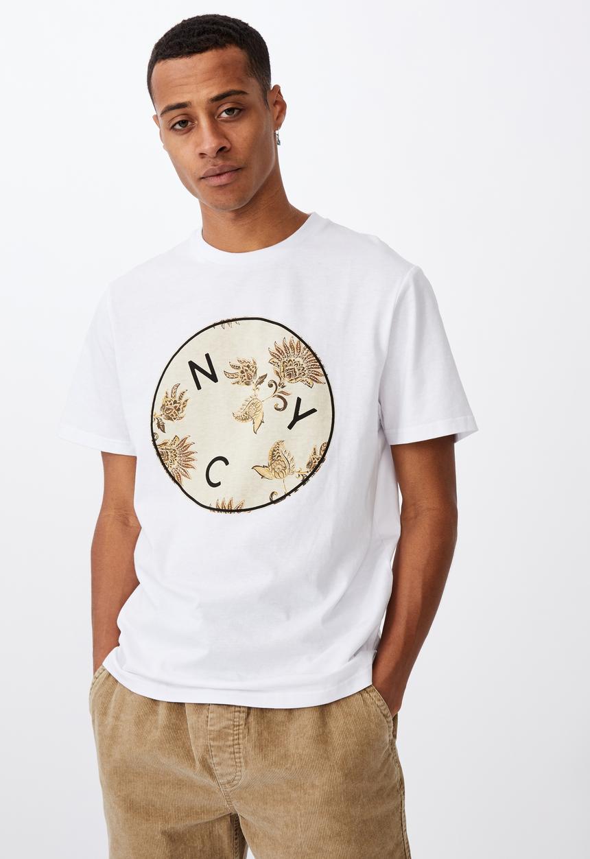 Cotton On - NYC infill Tbar street T-shirt - white