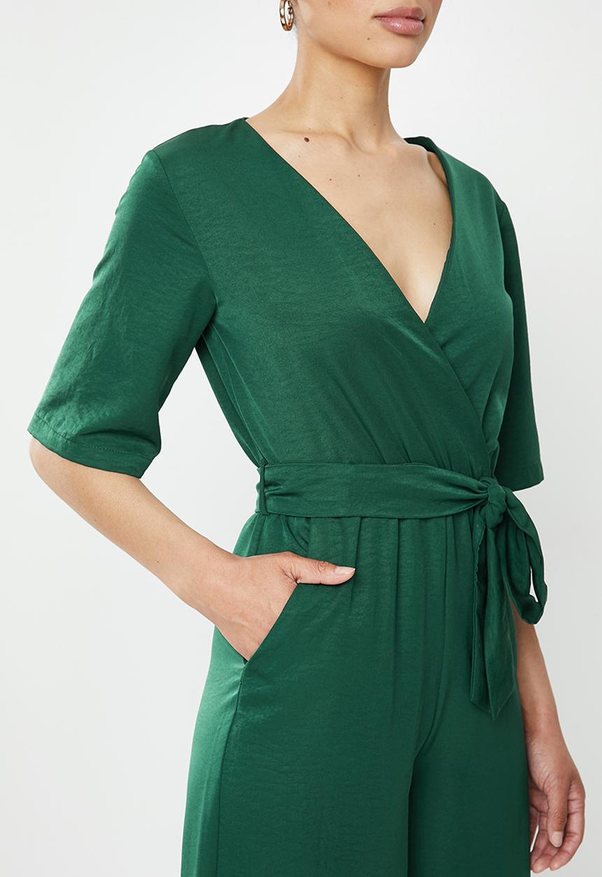 edit - Flare sleeve wide leg jumpsuit - green