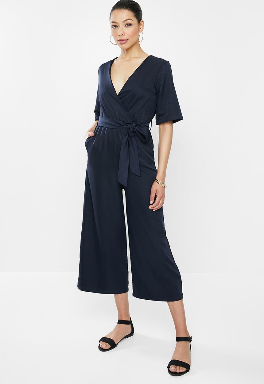 edit - Flare slv wide leg jumpsuit - navy