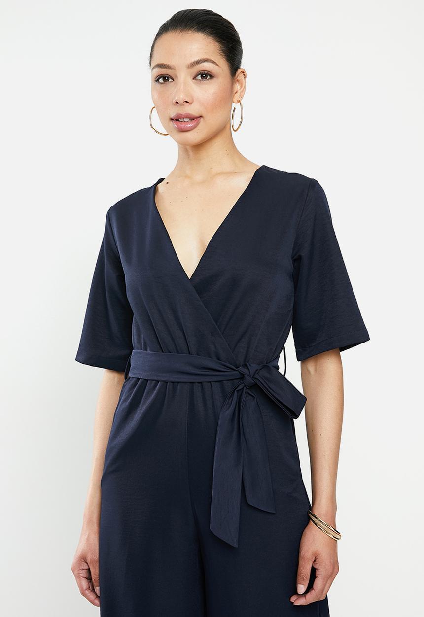edit - Flare slv wide leg jumpsuit - navy