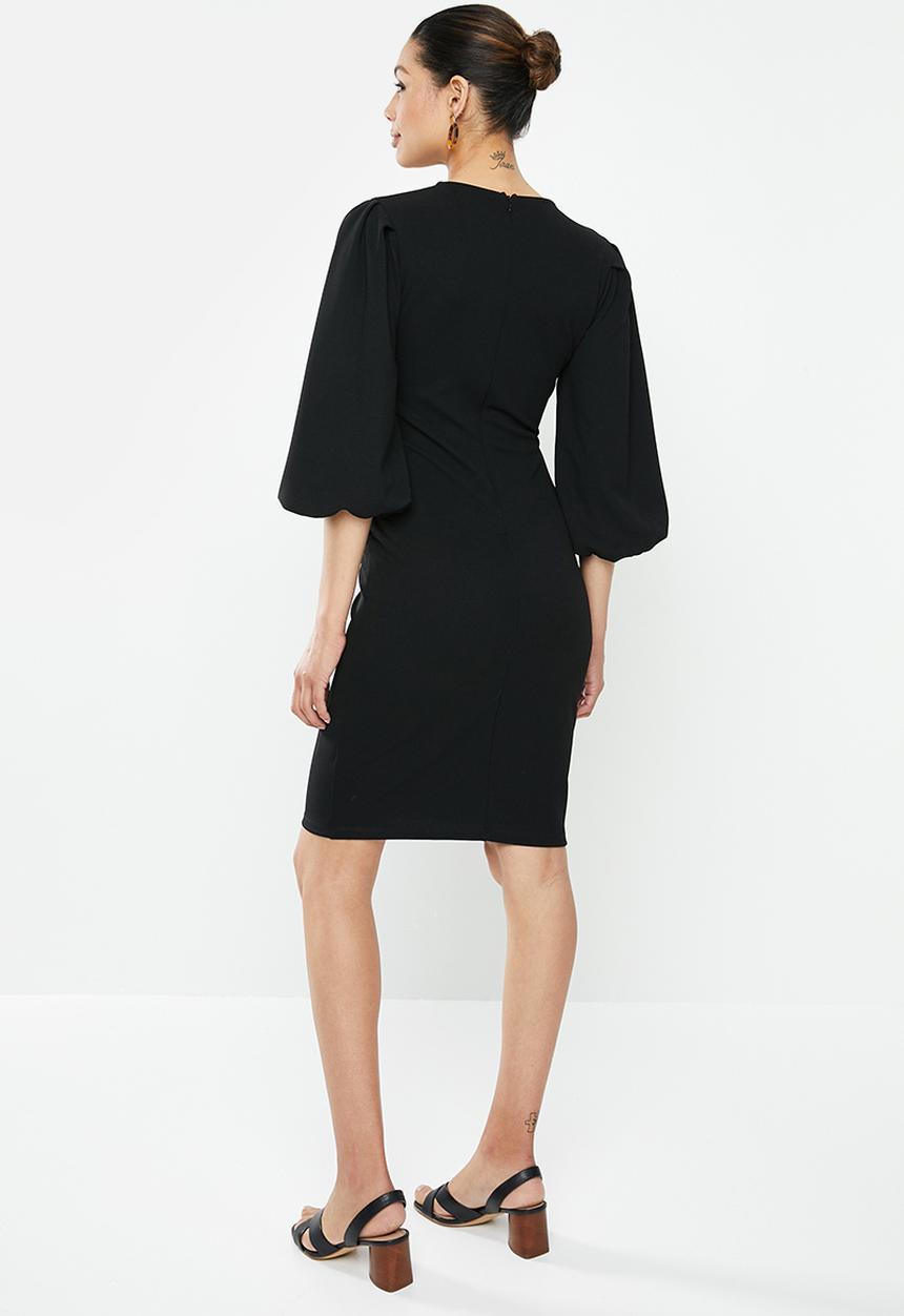 edit - Lantern sleeve shift - black