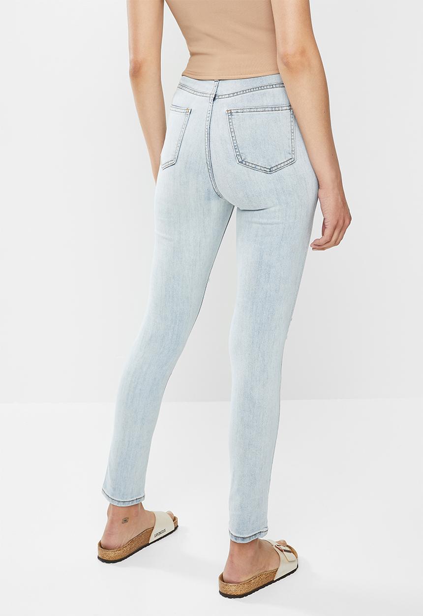 Missguided - Sinner multi distress skinny jean - blue