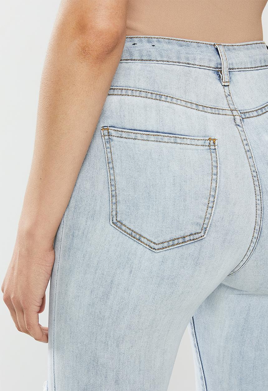 Missguided - Sinner multi distress skinny jean - blue