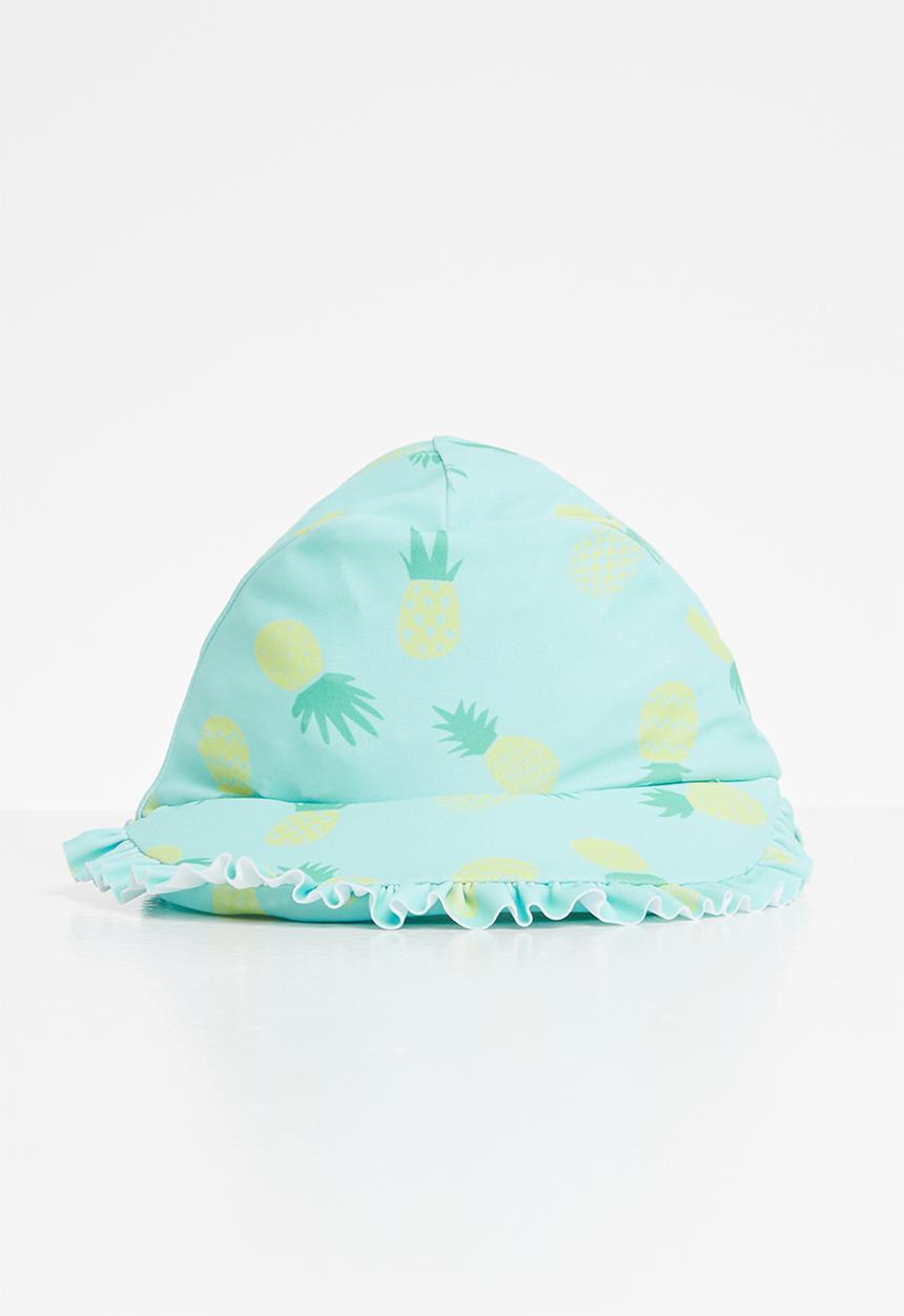Pop Candy - Pineapple frill trim sunhat - aqua