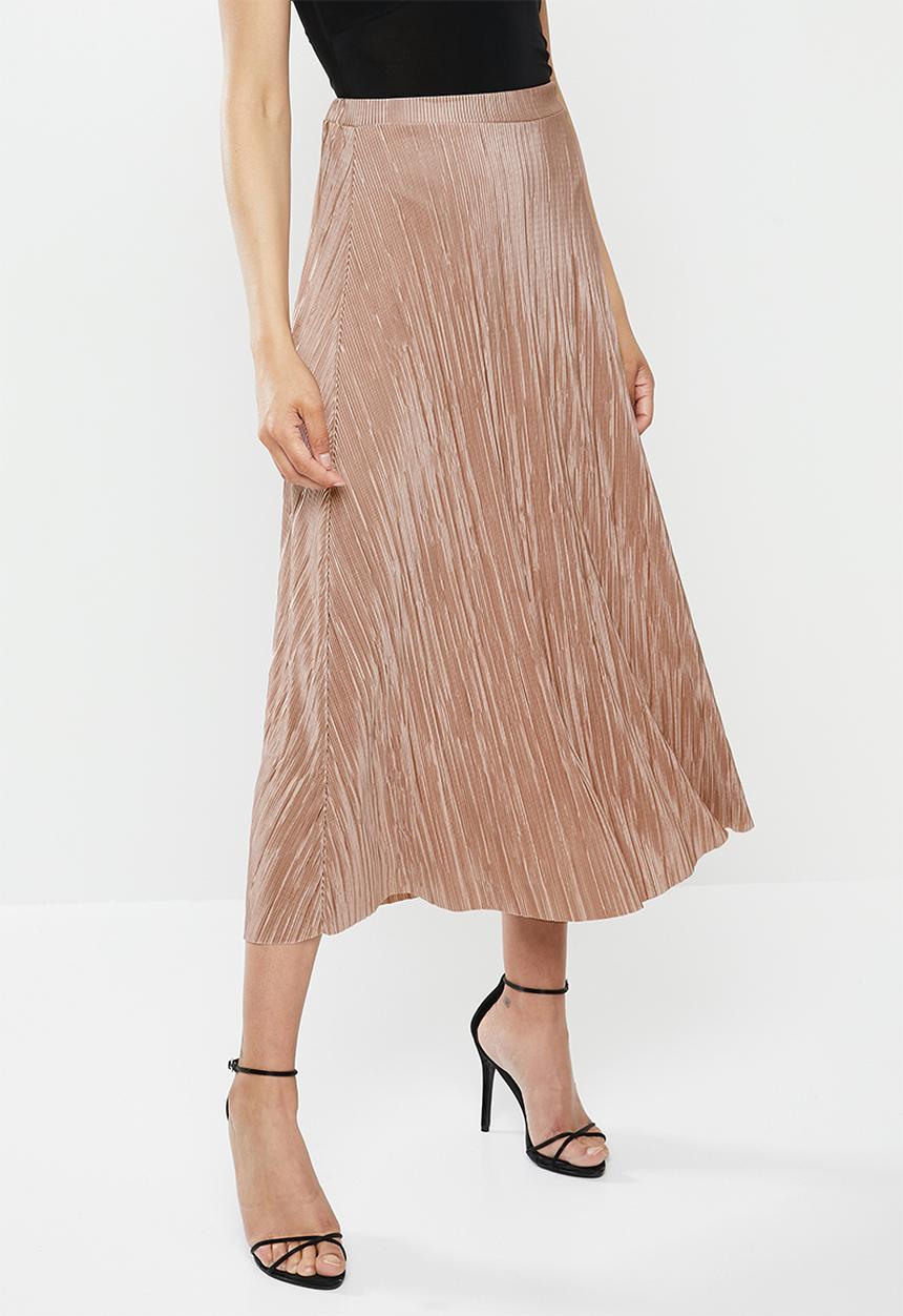 Missguided - Aline plisse midi skirt - pink