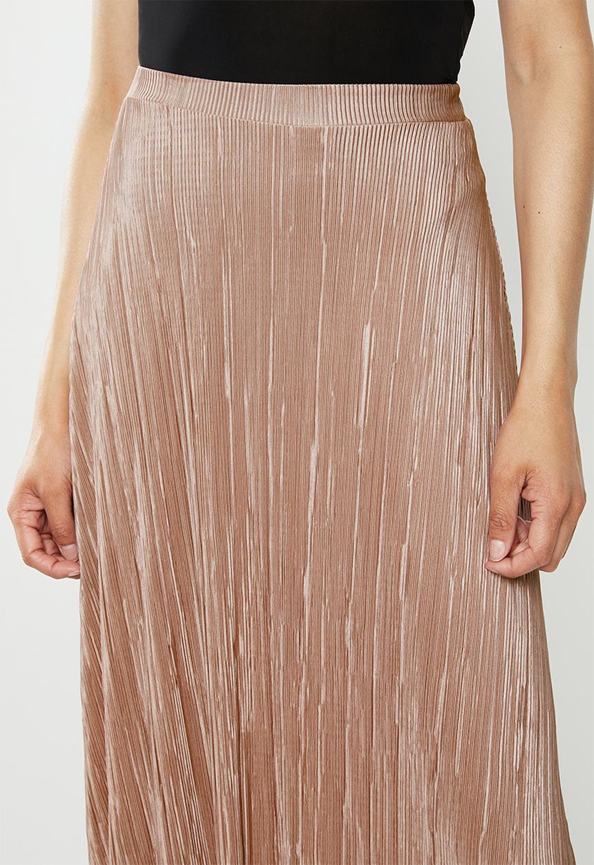 Missguided - Aline plisse midi skirt - pink