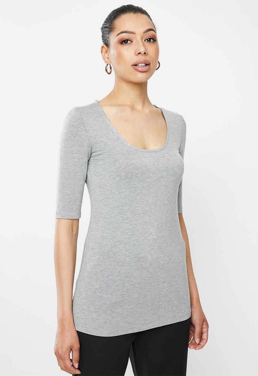edit - Conscious scoop neck tee - grey