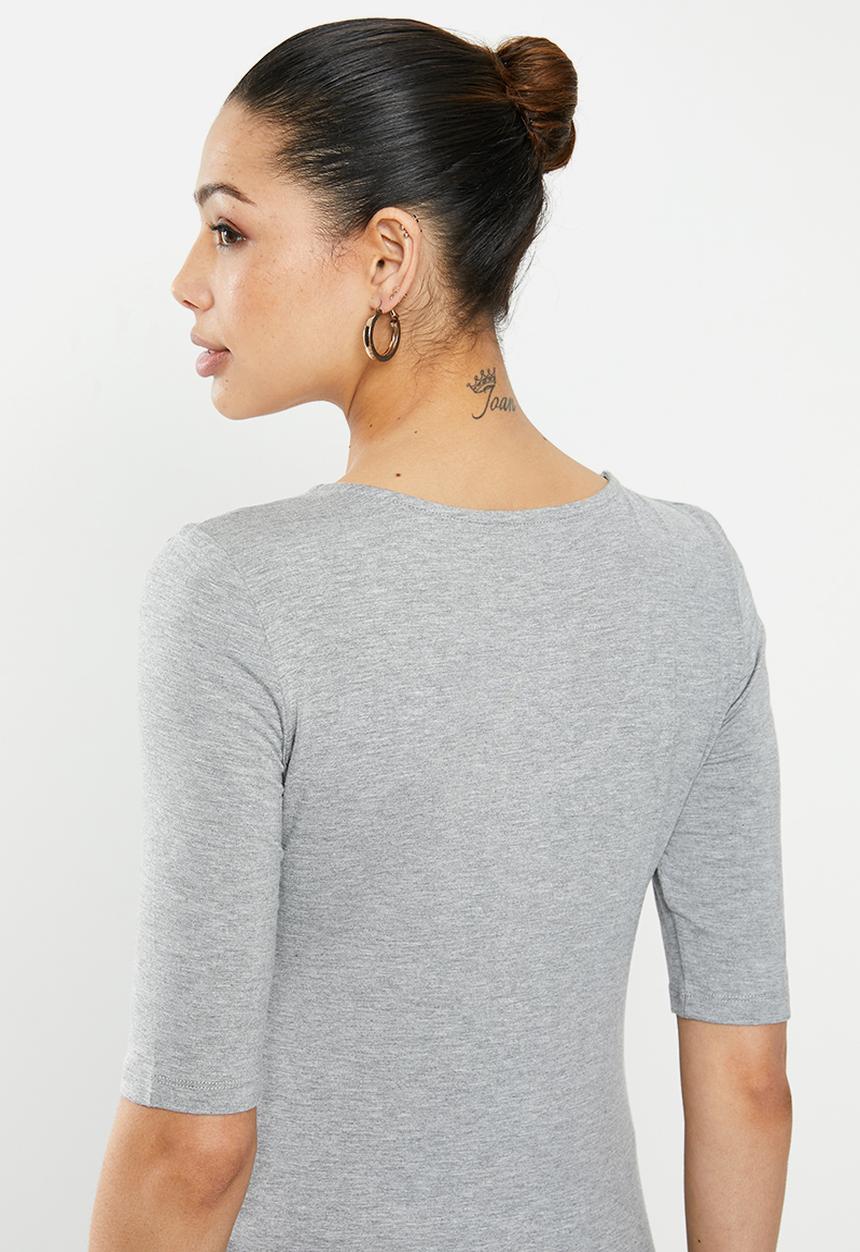 edit - Conscious scoop neck tee - grey