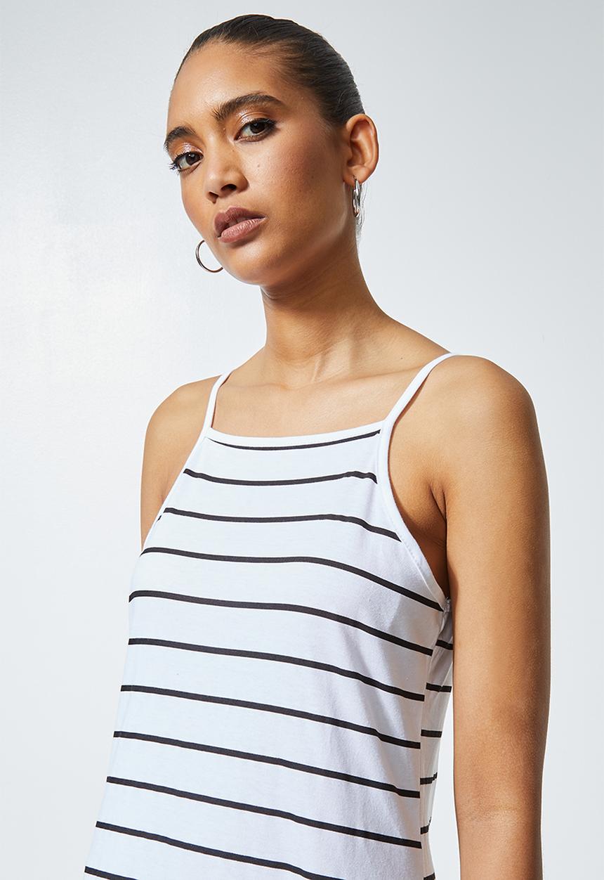 Superbalist - Halterneck strappy dress - white & black