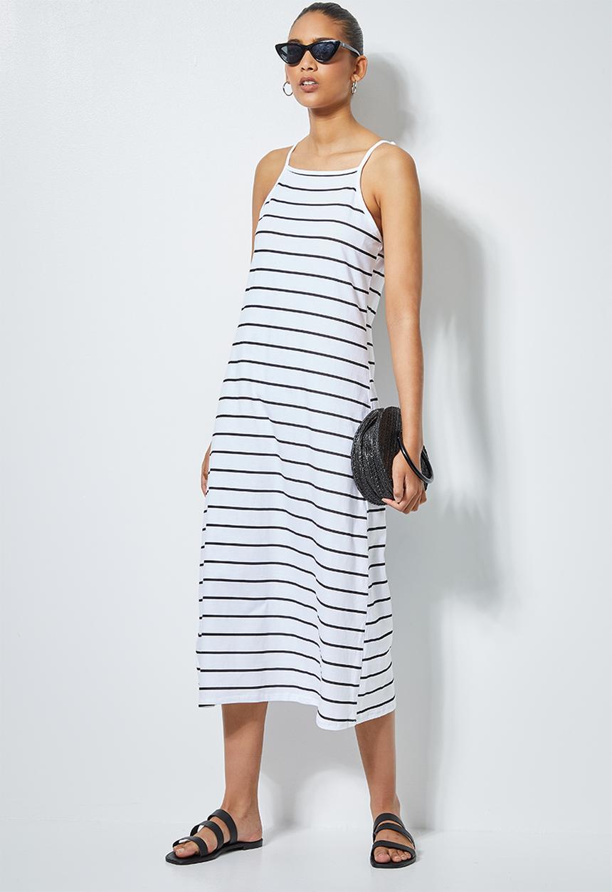 Superbalist - Halterneck strappy dress - white & black