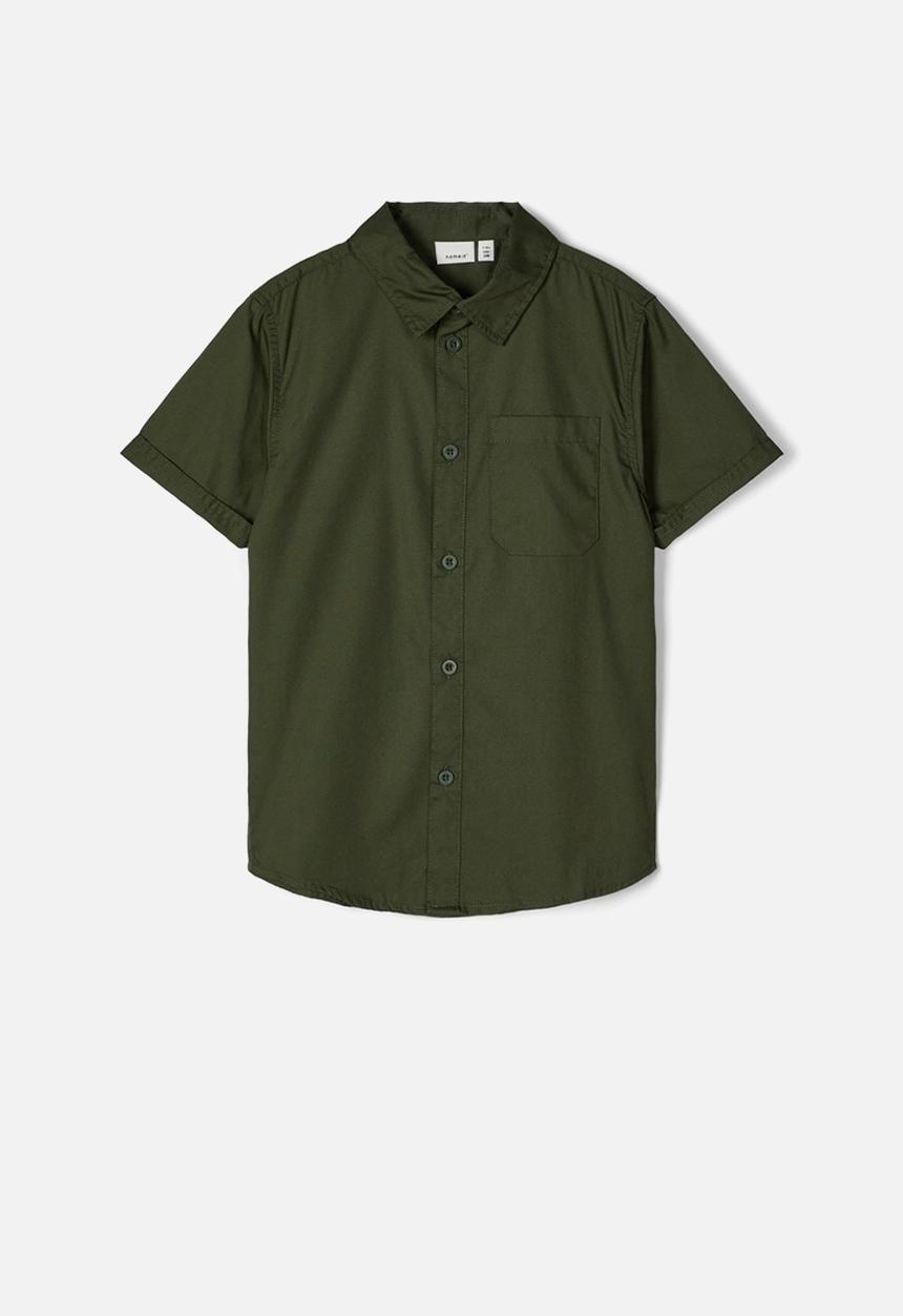 Name It - Findus short sleeve camp shirt - green
