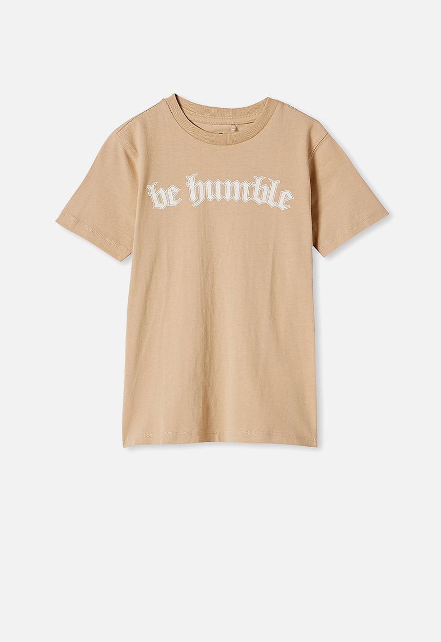 Cotton On - Max skater short sleeve tee - semolina be humble