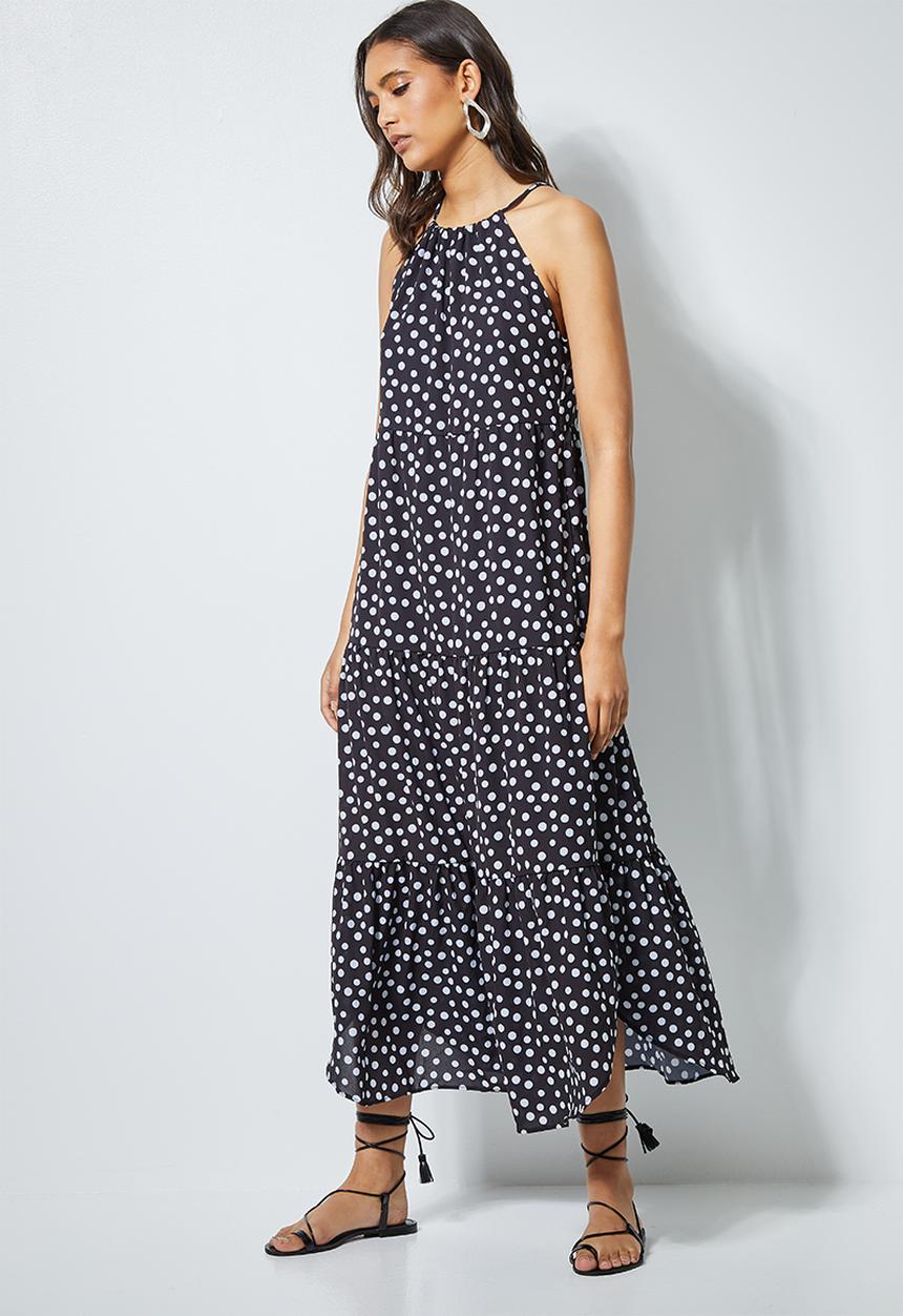 Superbalist - Halter maxi dress - black & white