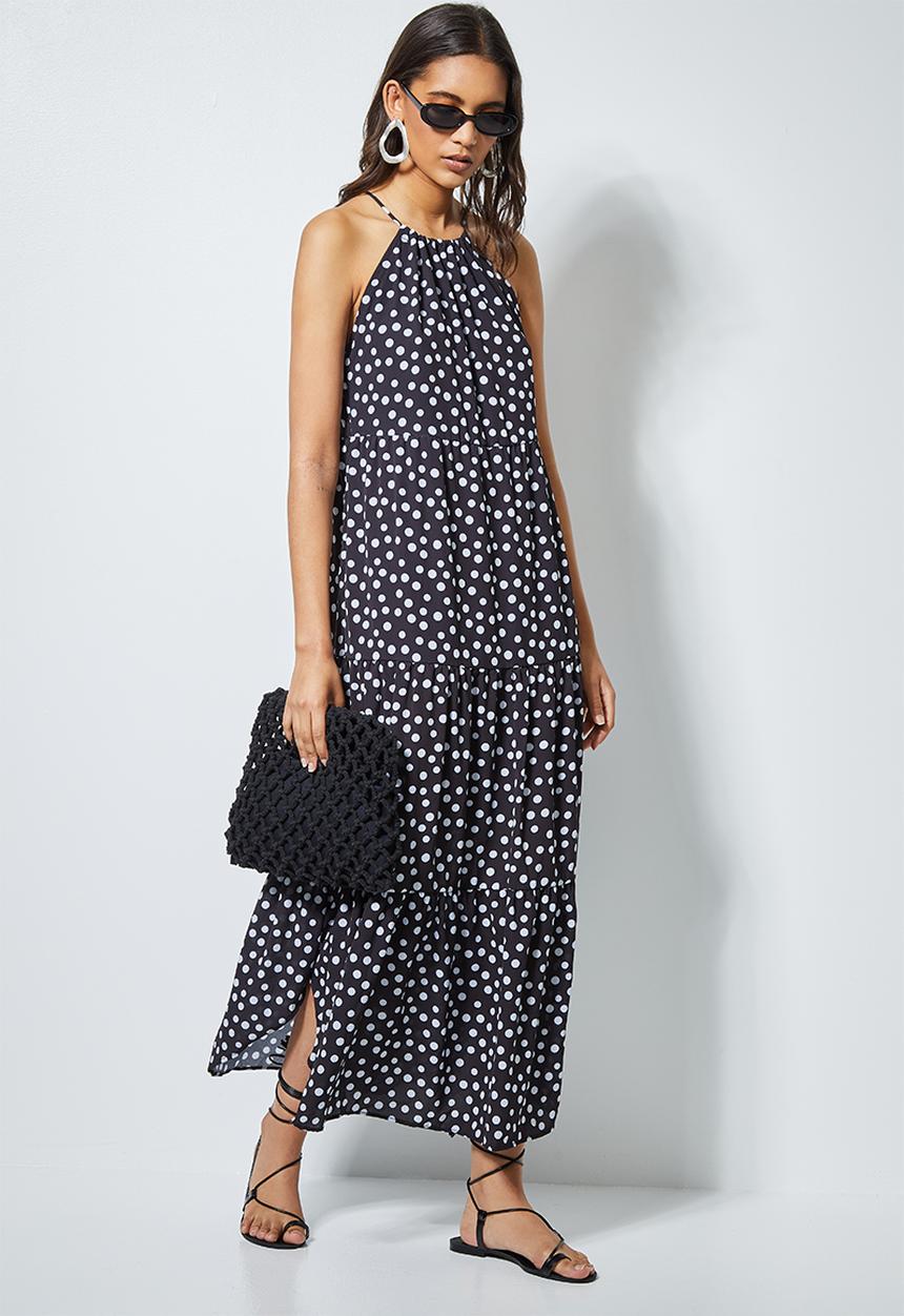 Superbalist - Halter maxi dress - black & white