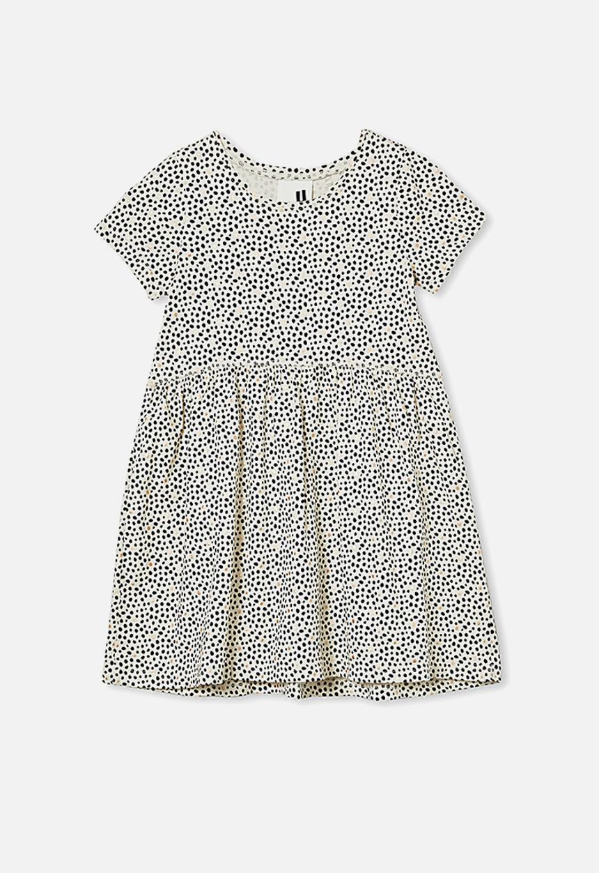 Cotton On - Freya short sleeve dress - dark vanilla dabby spot