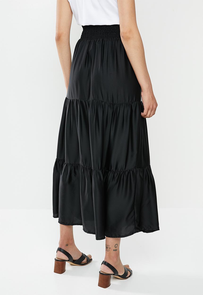 edit - Tiered peasant skirt - black