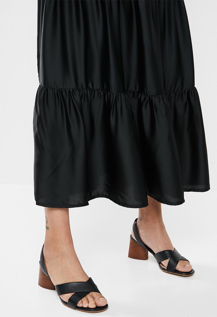 edit - Tiered peasant skirt - black