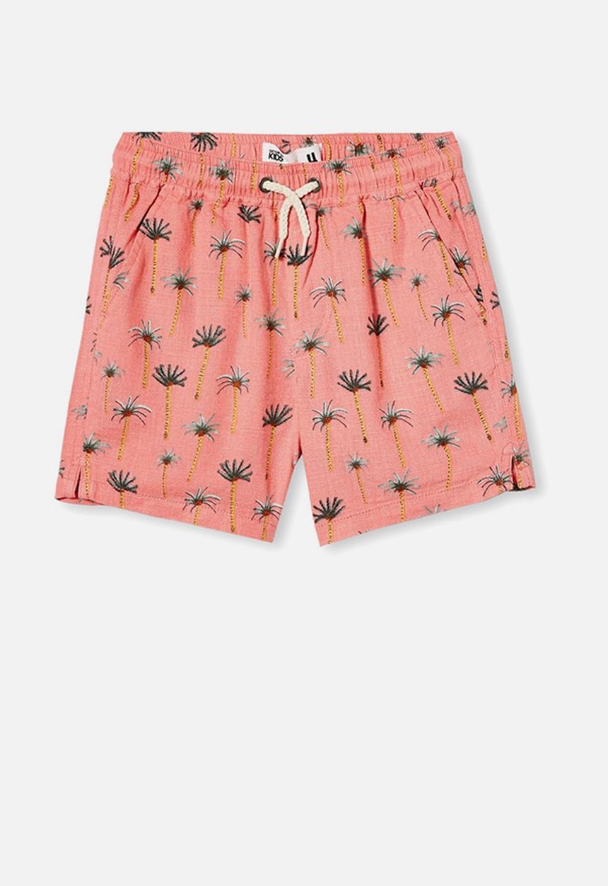Cotton On - Los cabos short - palm trees/retro coral