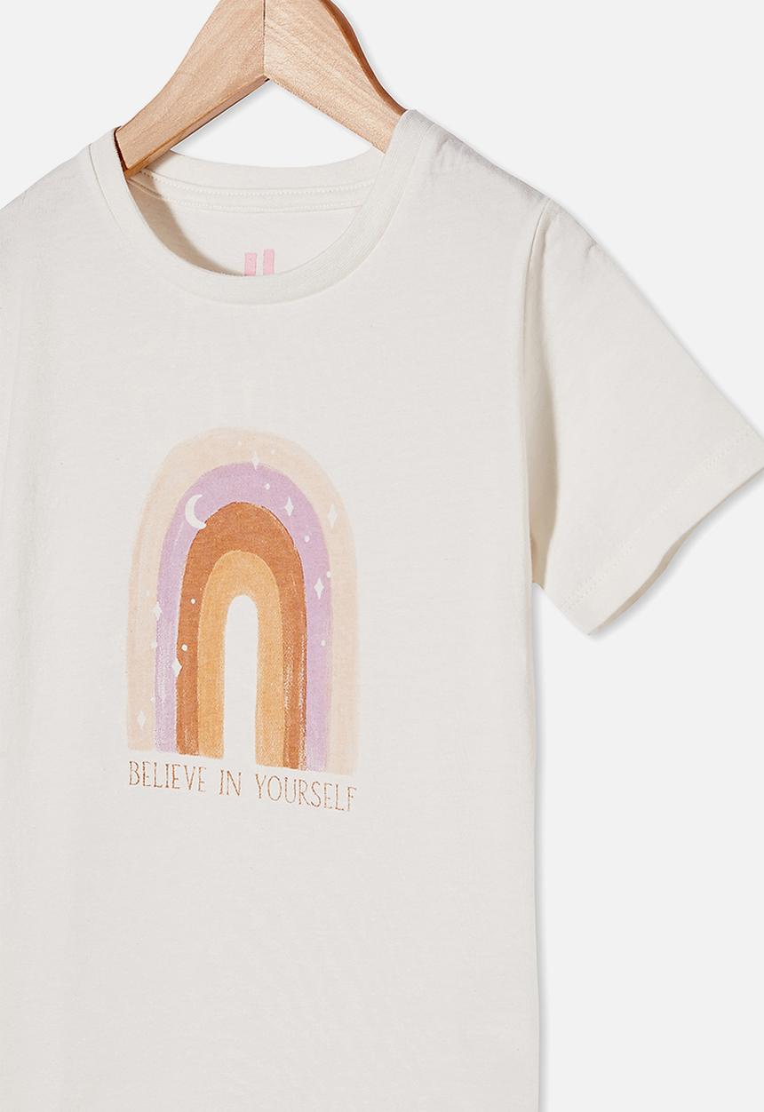 Cotton On - Penelope short sleeve tee - vanilla believe in yourself