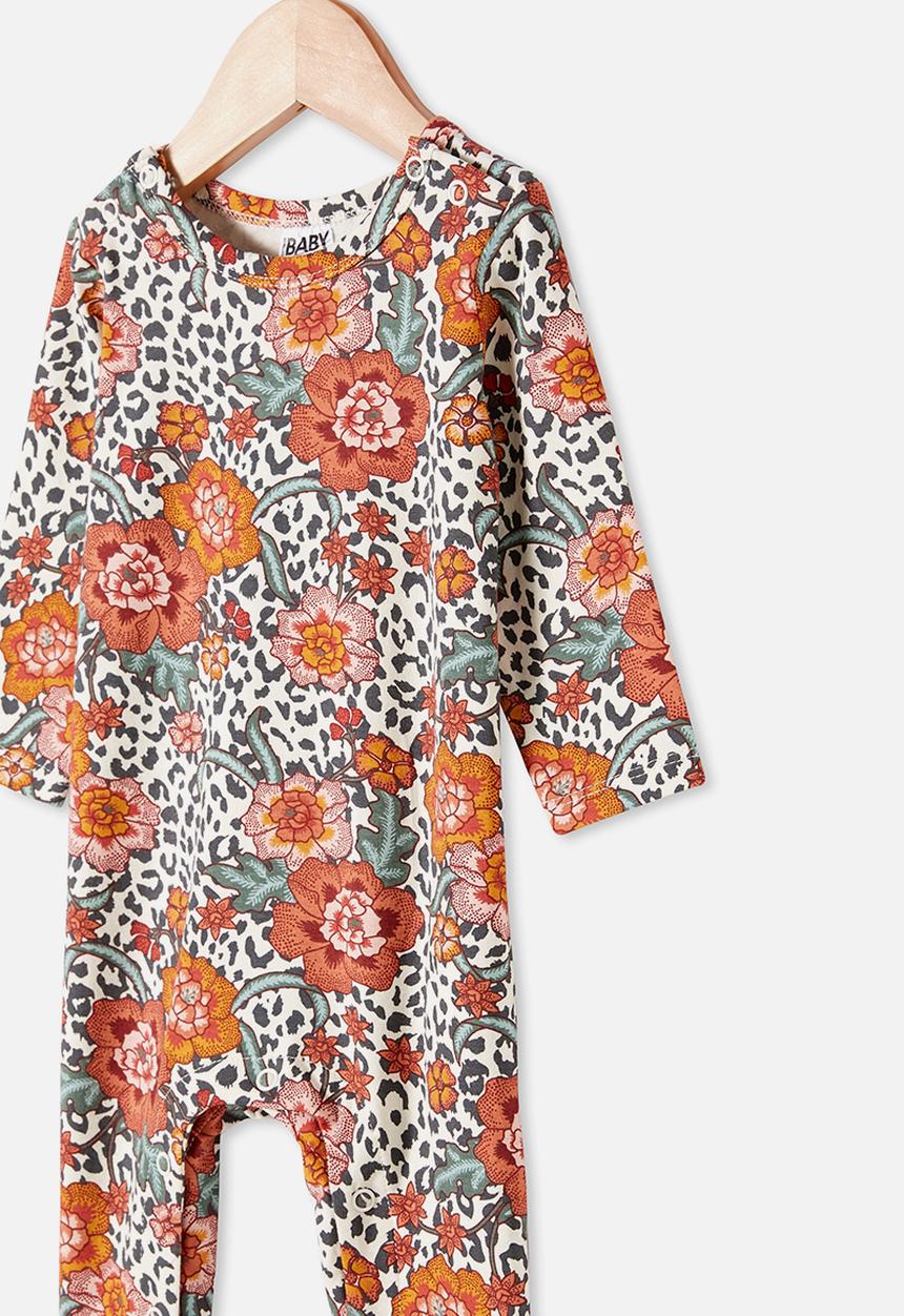 Cotton On - The long sleeve snap romper - multi