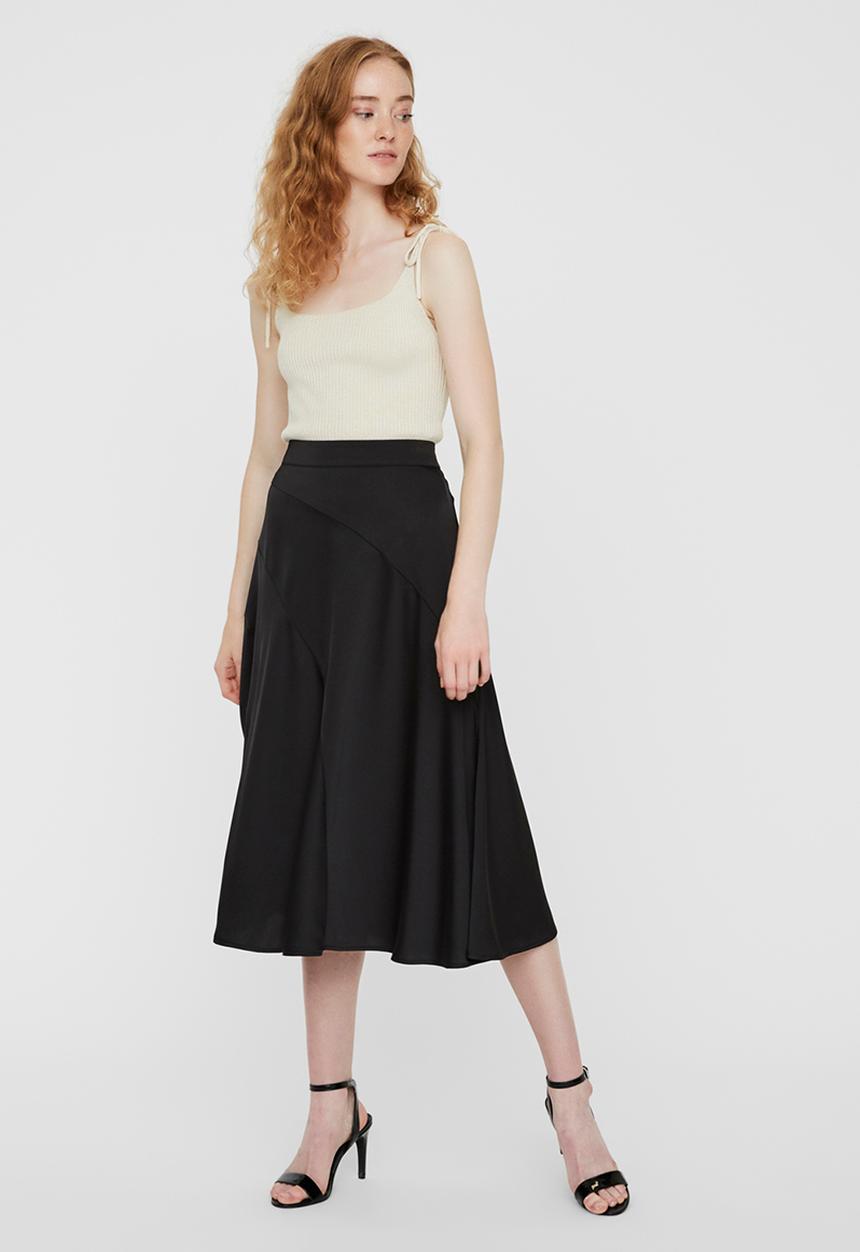 Vero Moda - Gabbi calf skirt - black