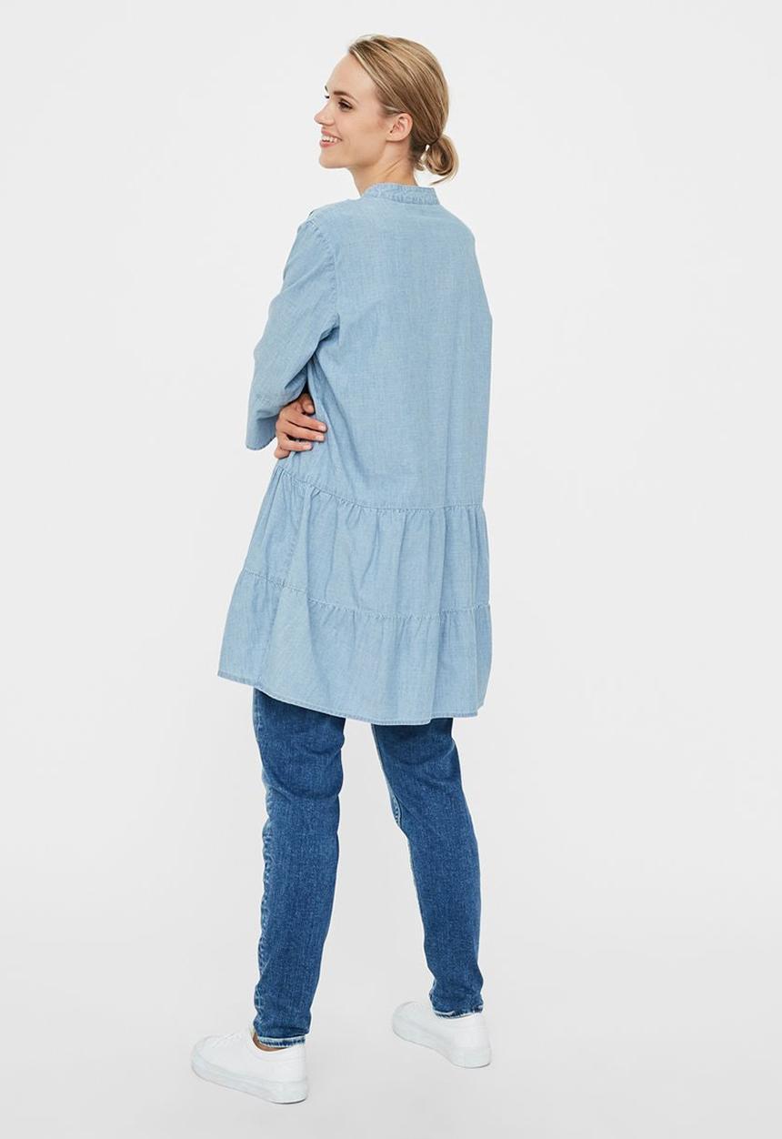 Vero Moda - Carola 3/4 chambray tunic - blue