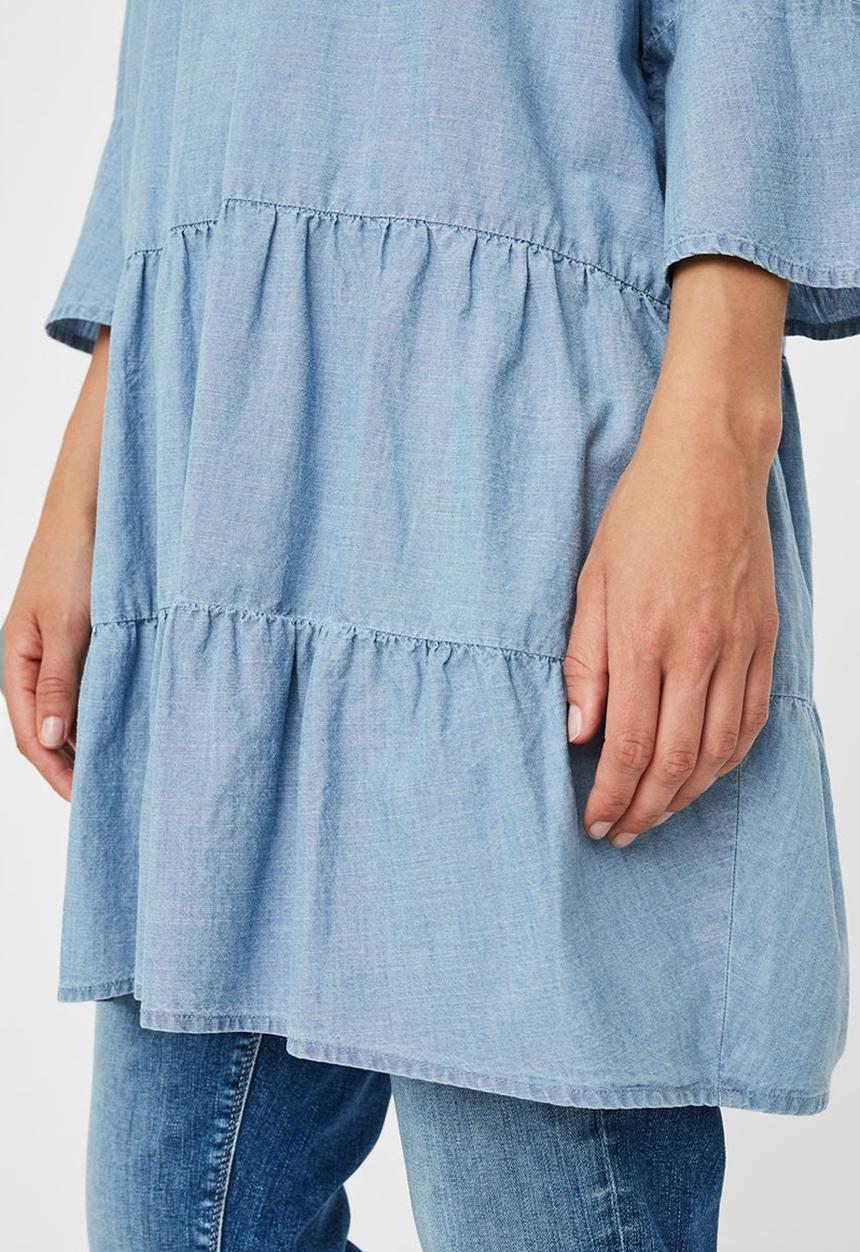 Vero Moda - Carola 3/4 chambray tunic - blue