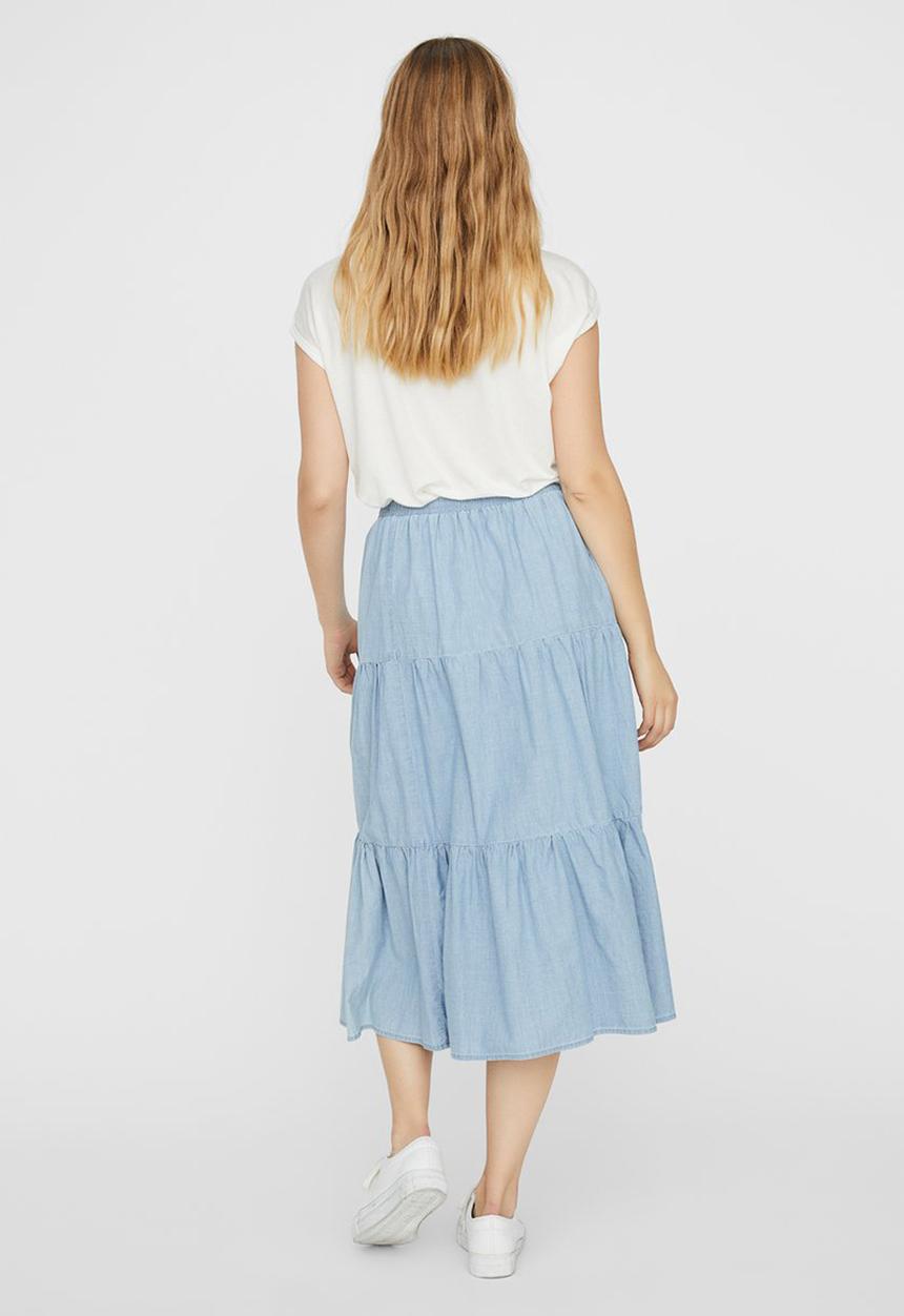 Vero Moda - Cindy chambray long skirt - blue