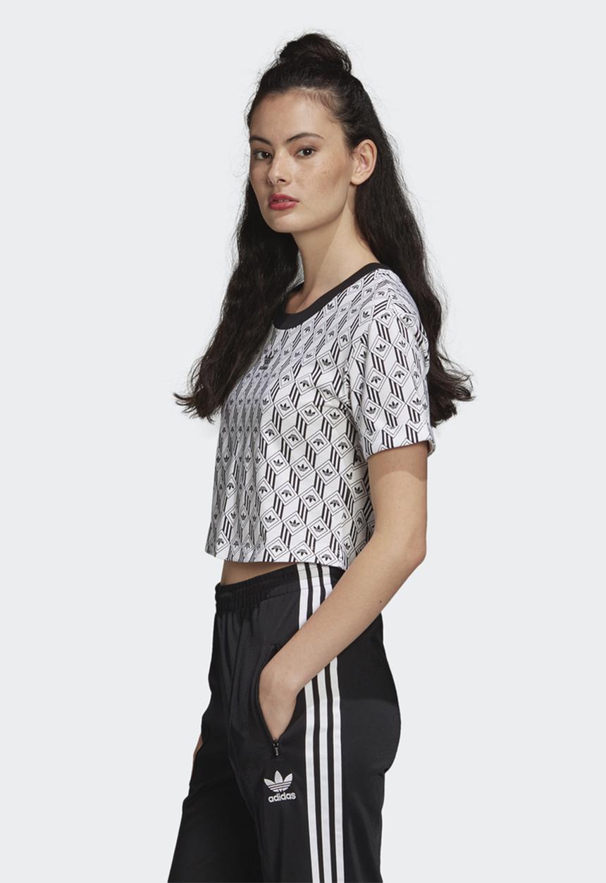 adidas Originals - Cropped T-shirt - white & black 