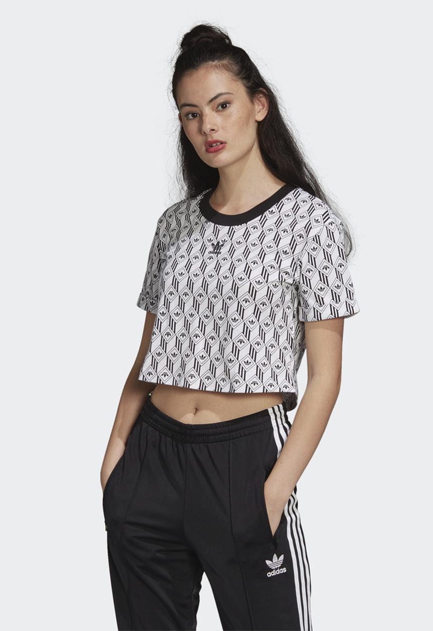adidas Originals - Cropped T-shirt - white & black 