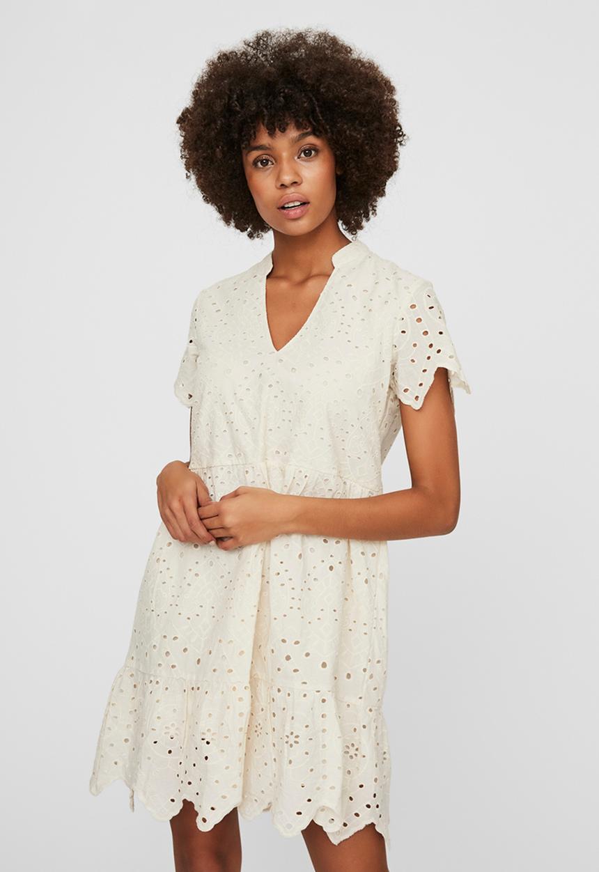 Vero Moda - Norah short sleeve short dress - neutral