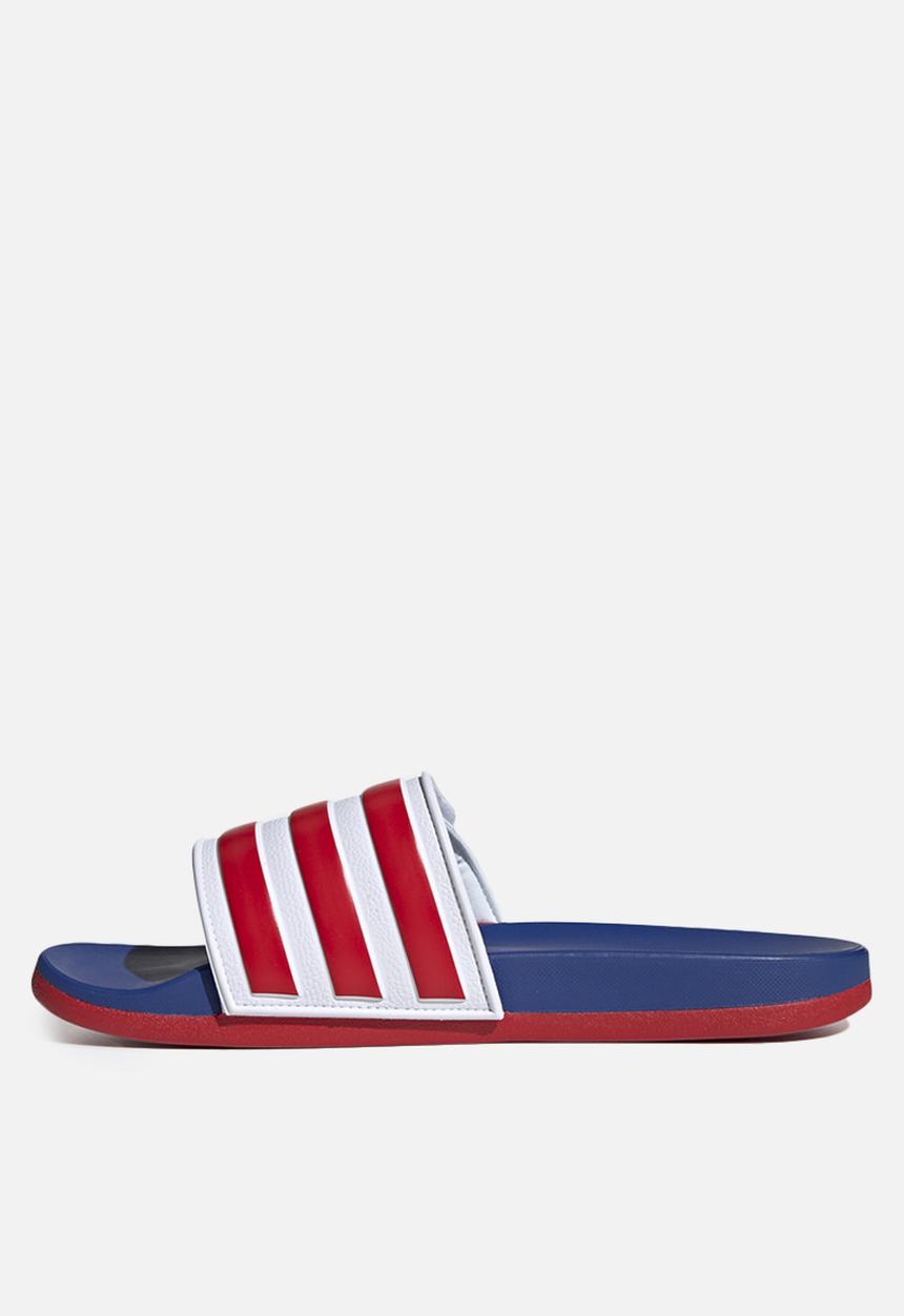 adidas Originals - Adilette comfort adjustable slide - cloud white / scarlet / royal blue