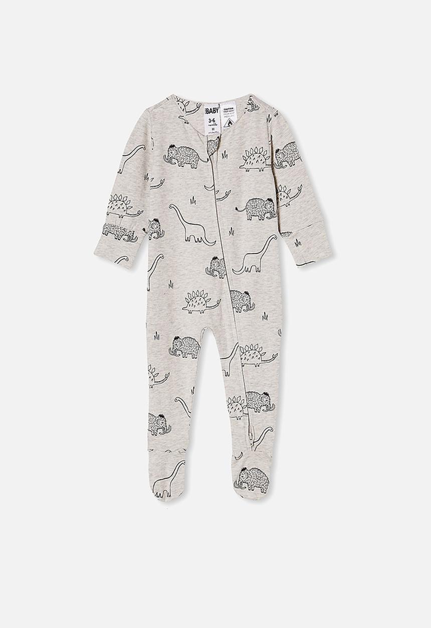 Cotton On - The long sleeve zip romper - grey & black