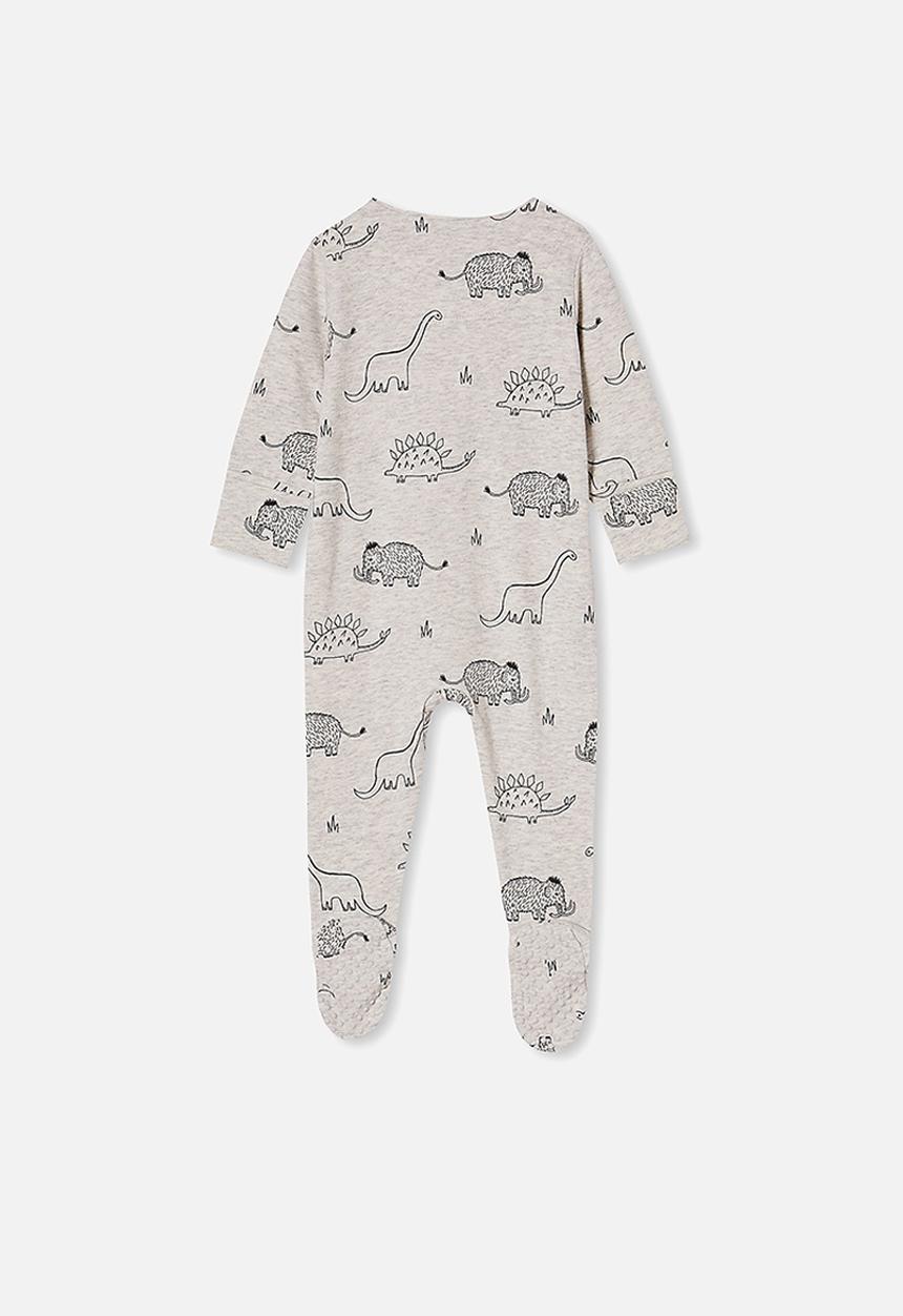 Cotton On - The long sleeve zip romper - grey & black