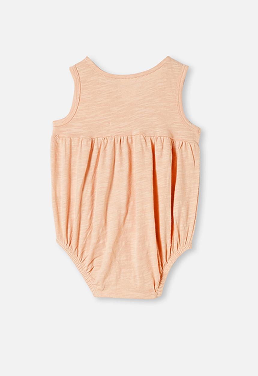 Cotton On - Craigelina singlet bubbysuit - peach