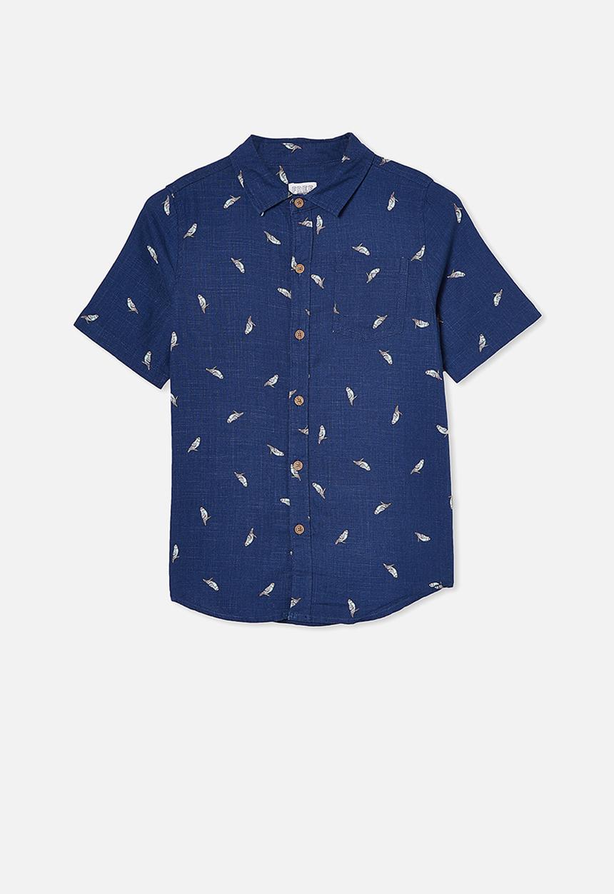 Free by Cotton On - Resort short sleeve shirt - navy