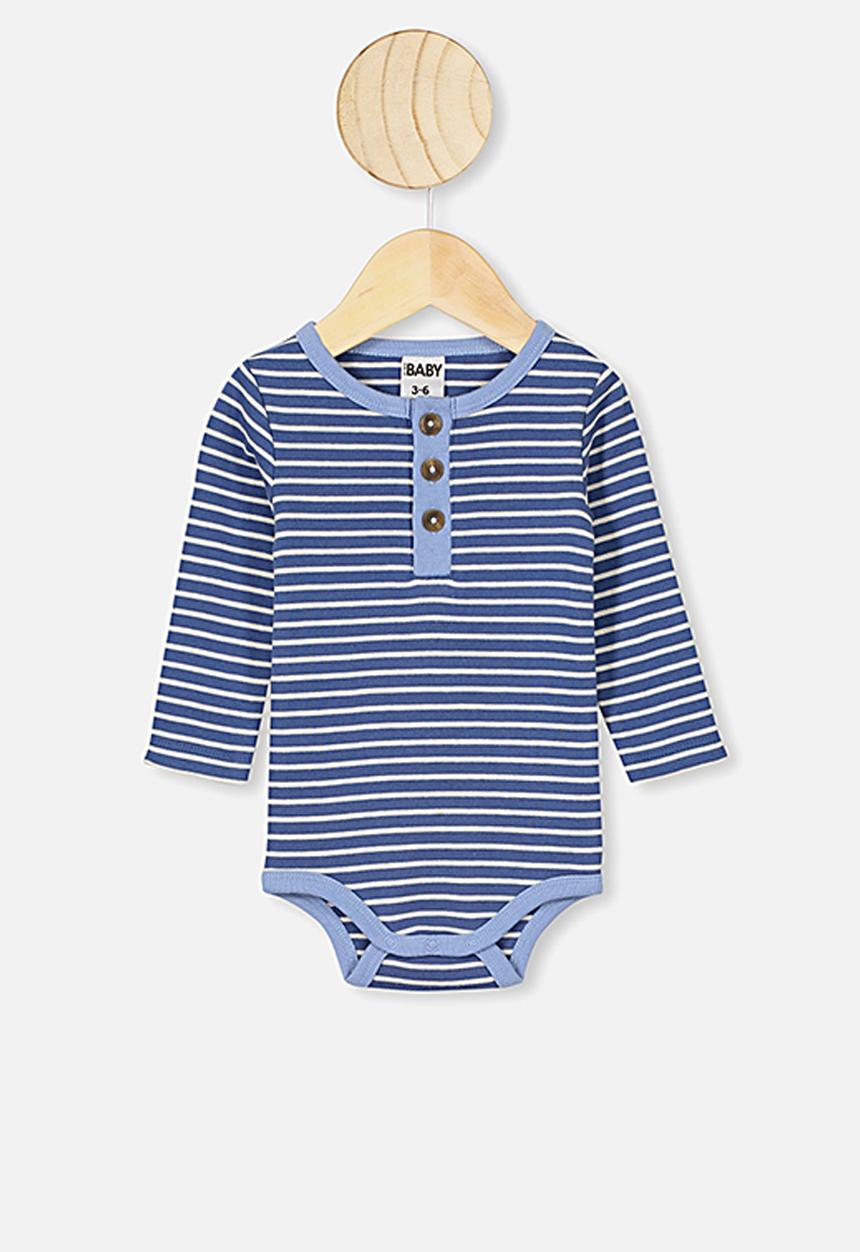 Cotton On - The long sleeve placket bubbysuit - blue 