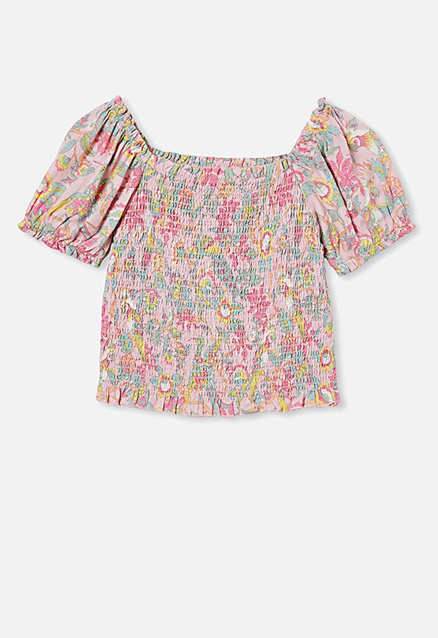 Free by Cotton On - Kate puff sleeve top - multi