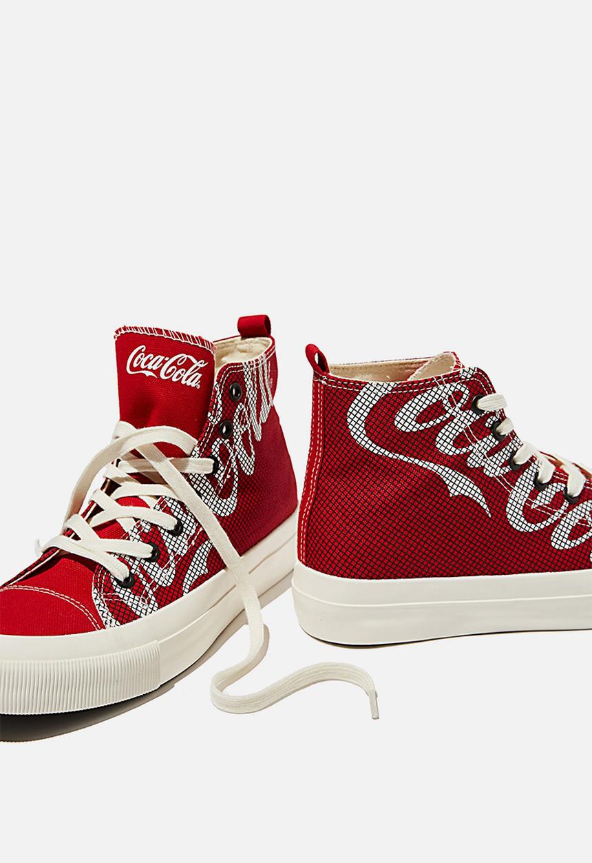 Cotton On - Coca Cola britt retro high top - Coca Cola red check