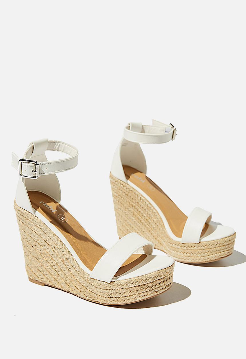 Cotton On - Amethyst espadrille wedge - white