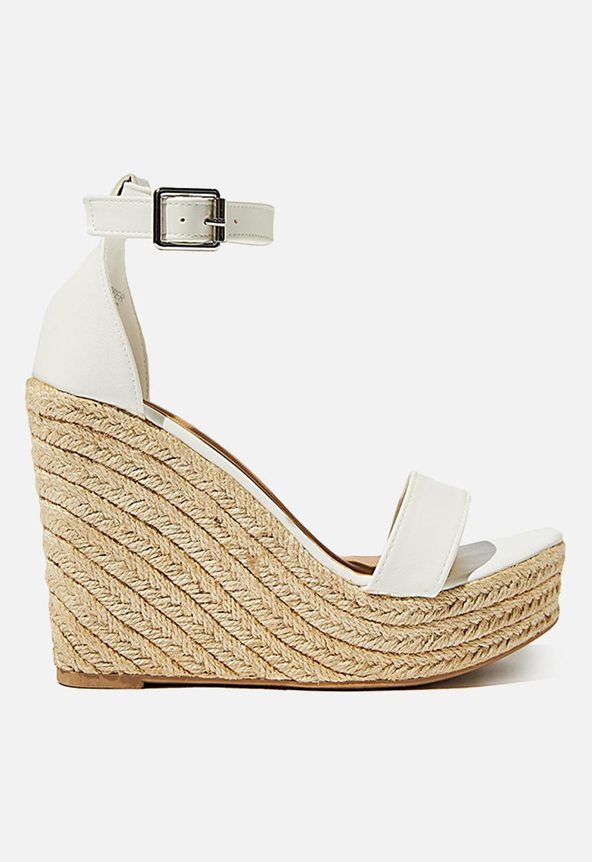 Cotton On - Amethyst espadrille wedge - white