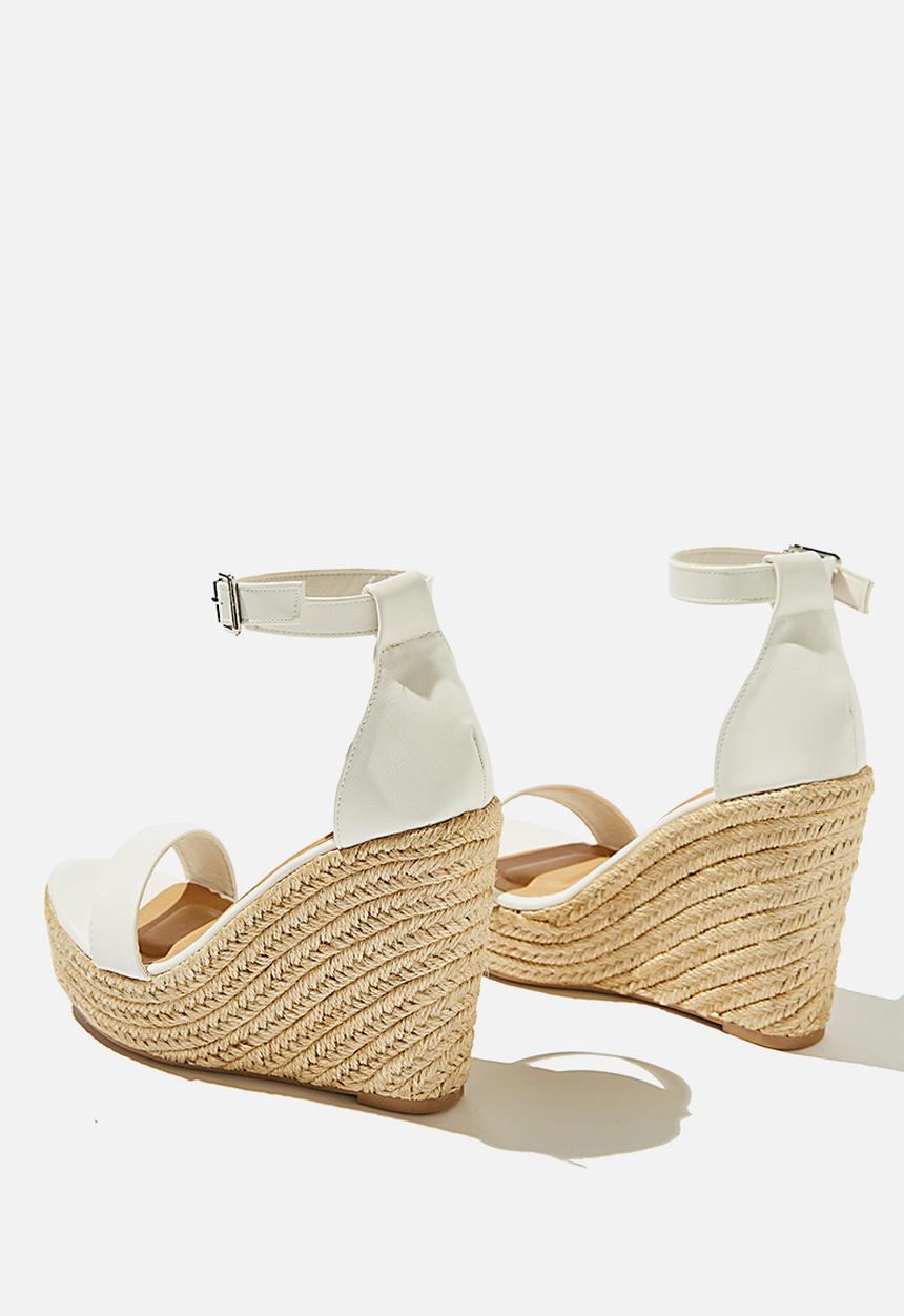 Cotton On - Amethyst espadrille wedge - white