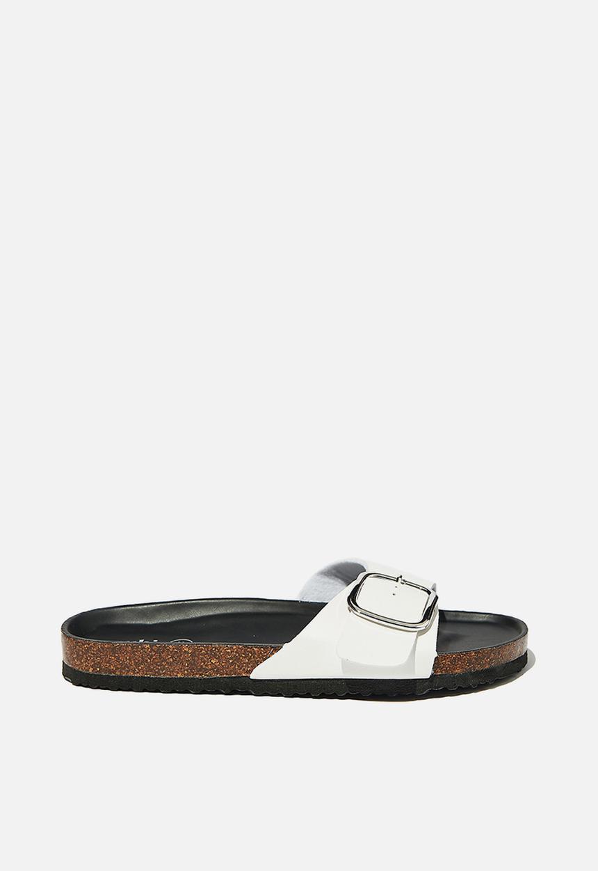 Cotton On - Rex oversized single buckle slide - white 