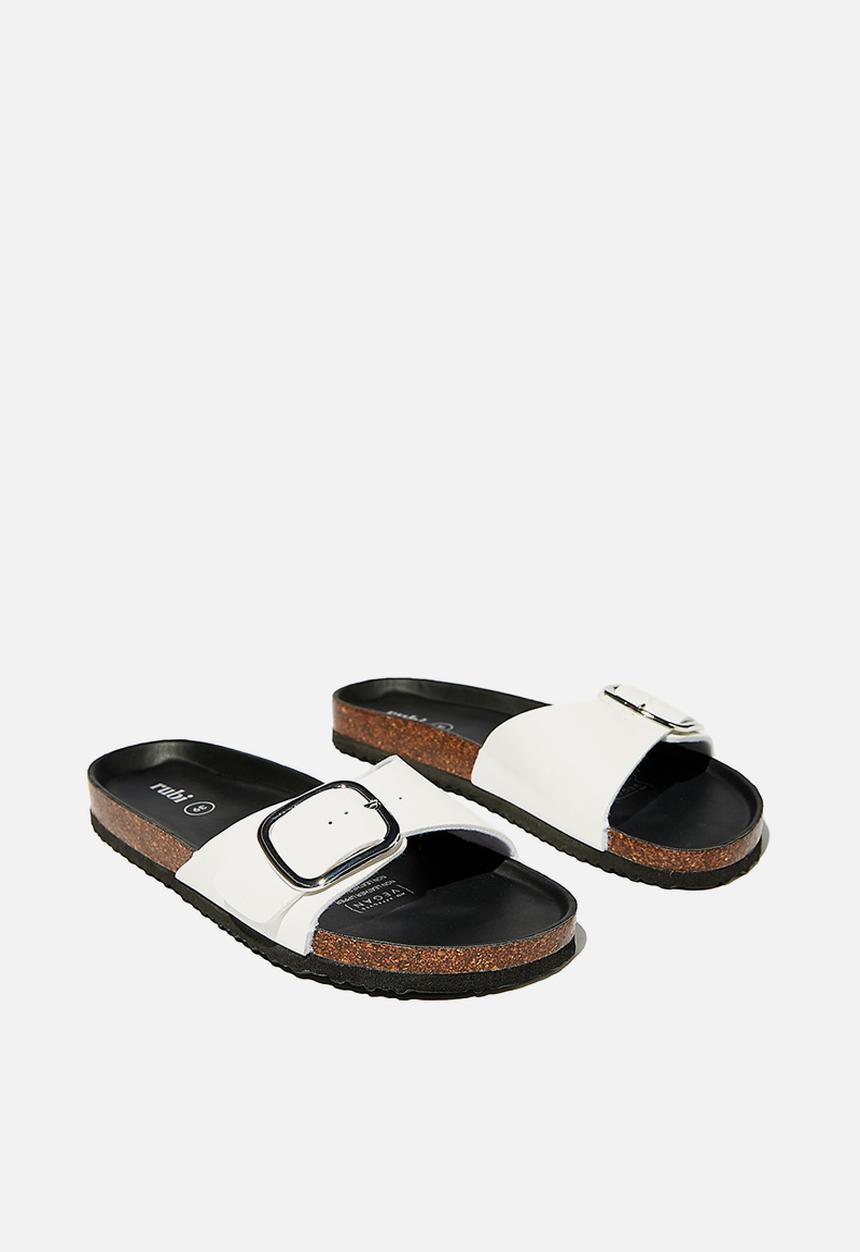 Cotton On - Rex oversized single buckle slide - white 