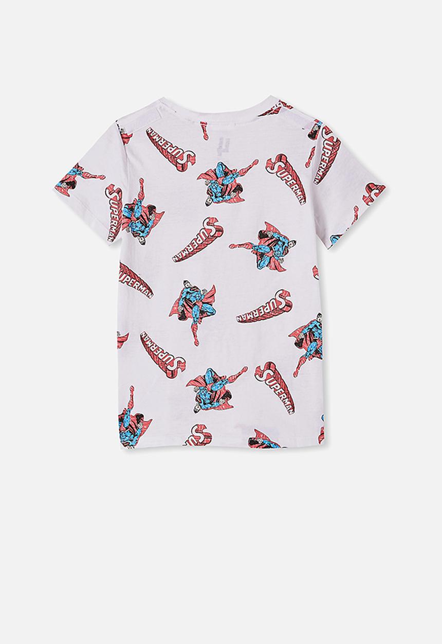 Cotton On - Short sleeve license cape tee - white & navy