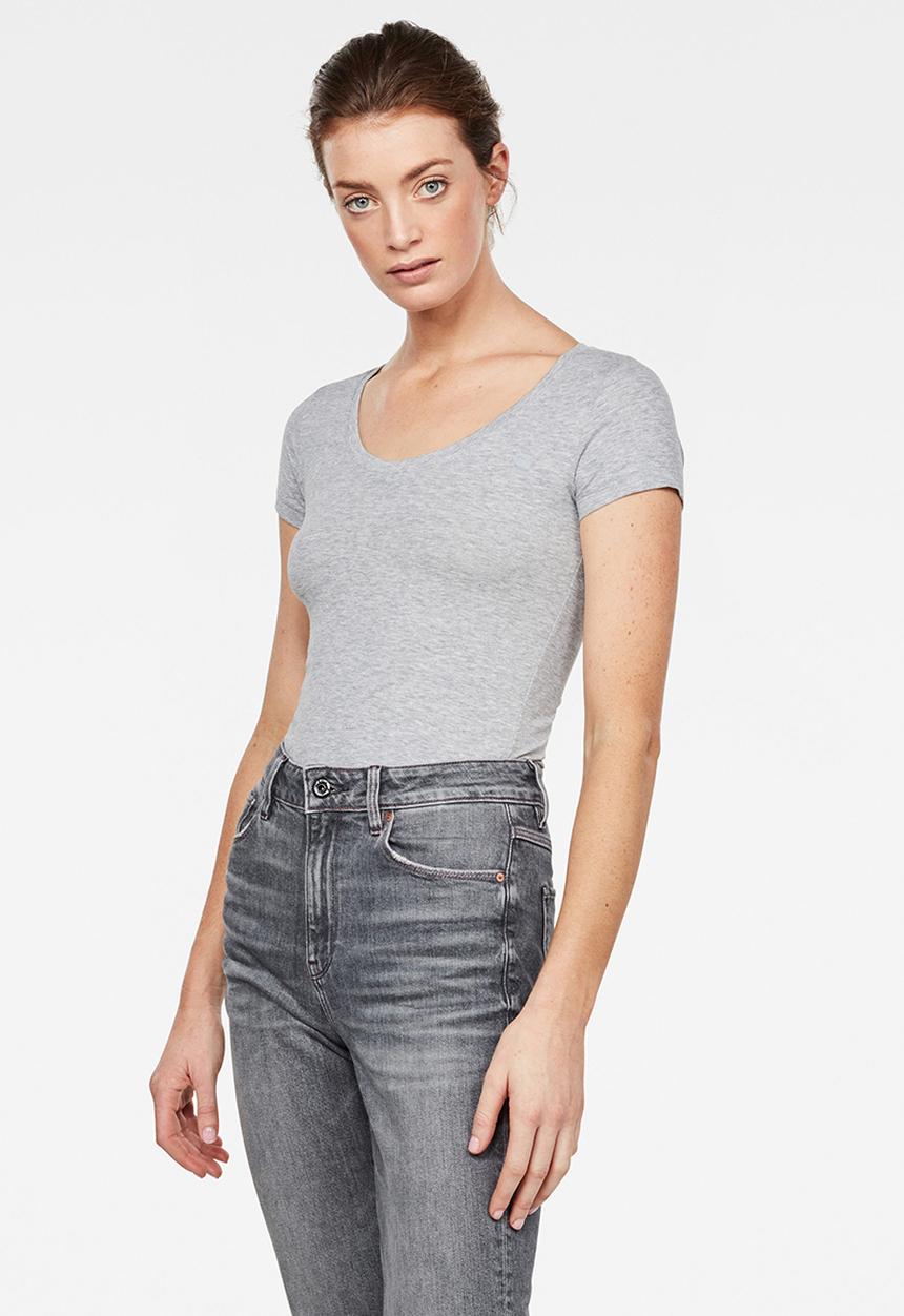 G-STAR - Basic round neck cap sleeve T-shirt - grey