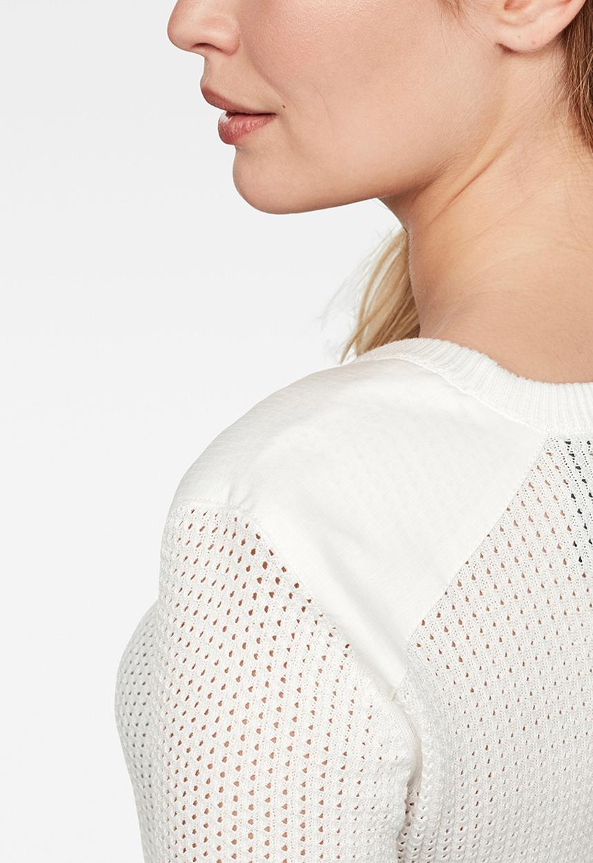 G-STAR - Meshi knit  short sleeve - milk