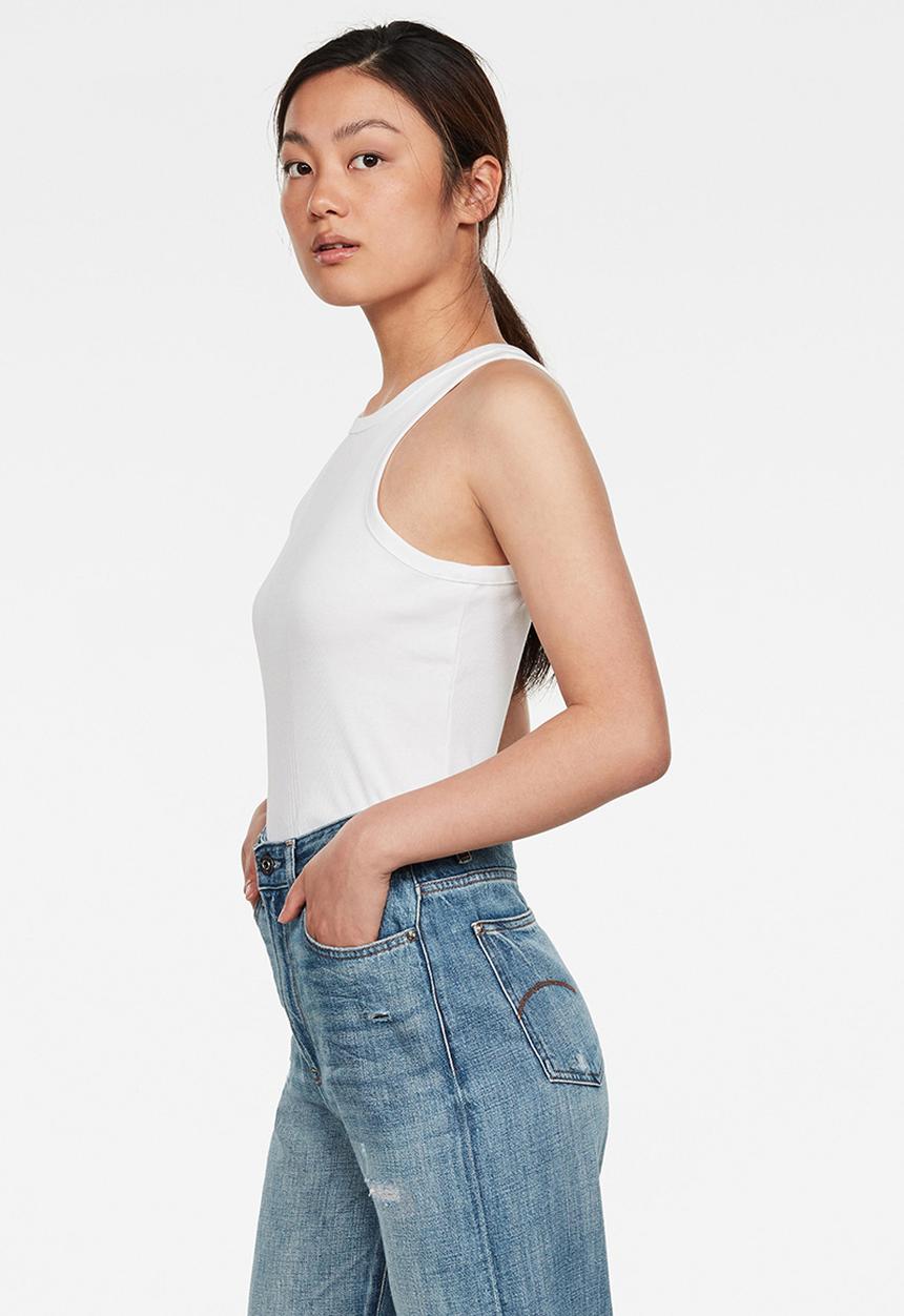 G-STAR - Rib slim tanktop - white