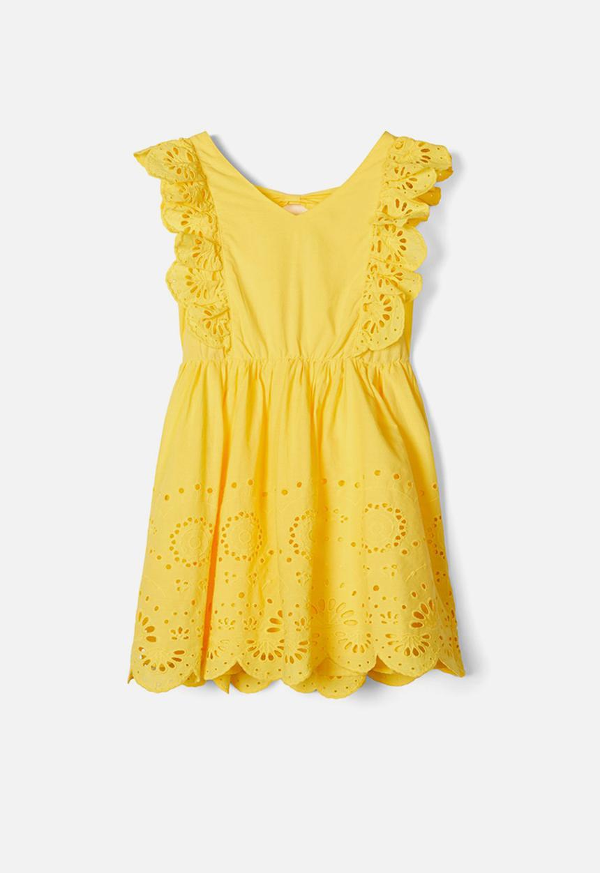 Name It - Broderie anglaise dress - yellow 