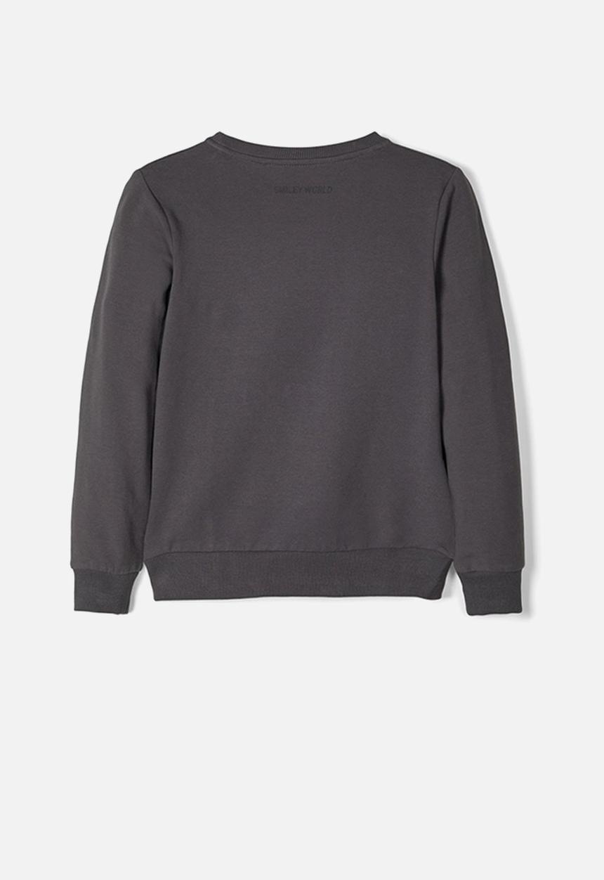 Name It - Happy tiks long sleeve sweat - charcoal 